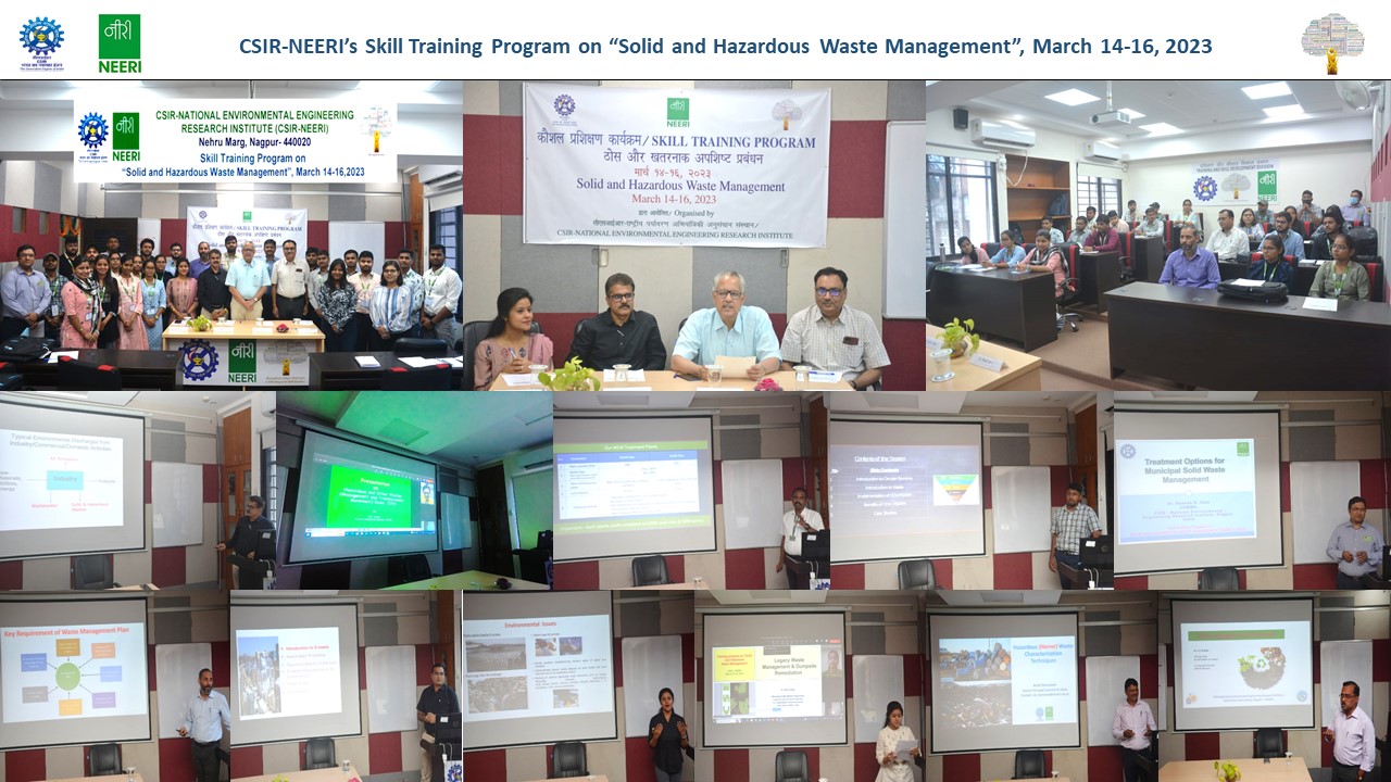 CSIR-NEERI's Skill Training Program on  Solid and Hazardous waste Management, March 14-16,2023 Image